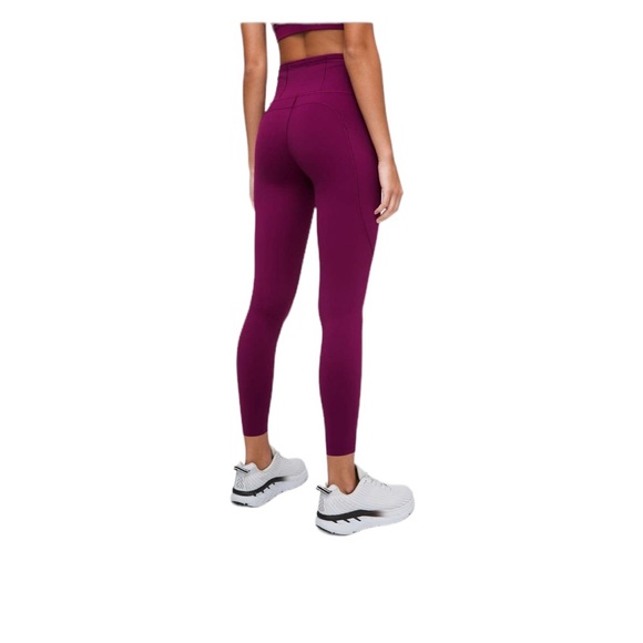 lululemon athletica Pants - Lululemon Fast and Free leggings in cognac red